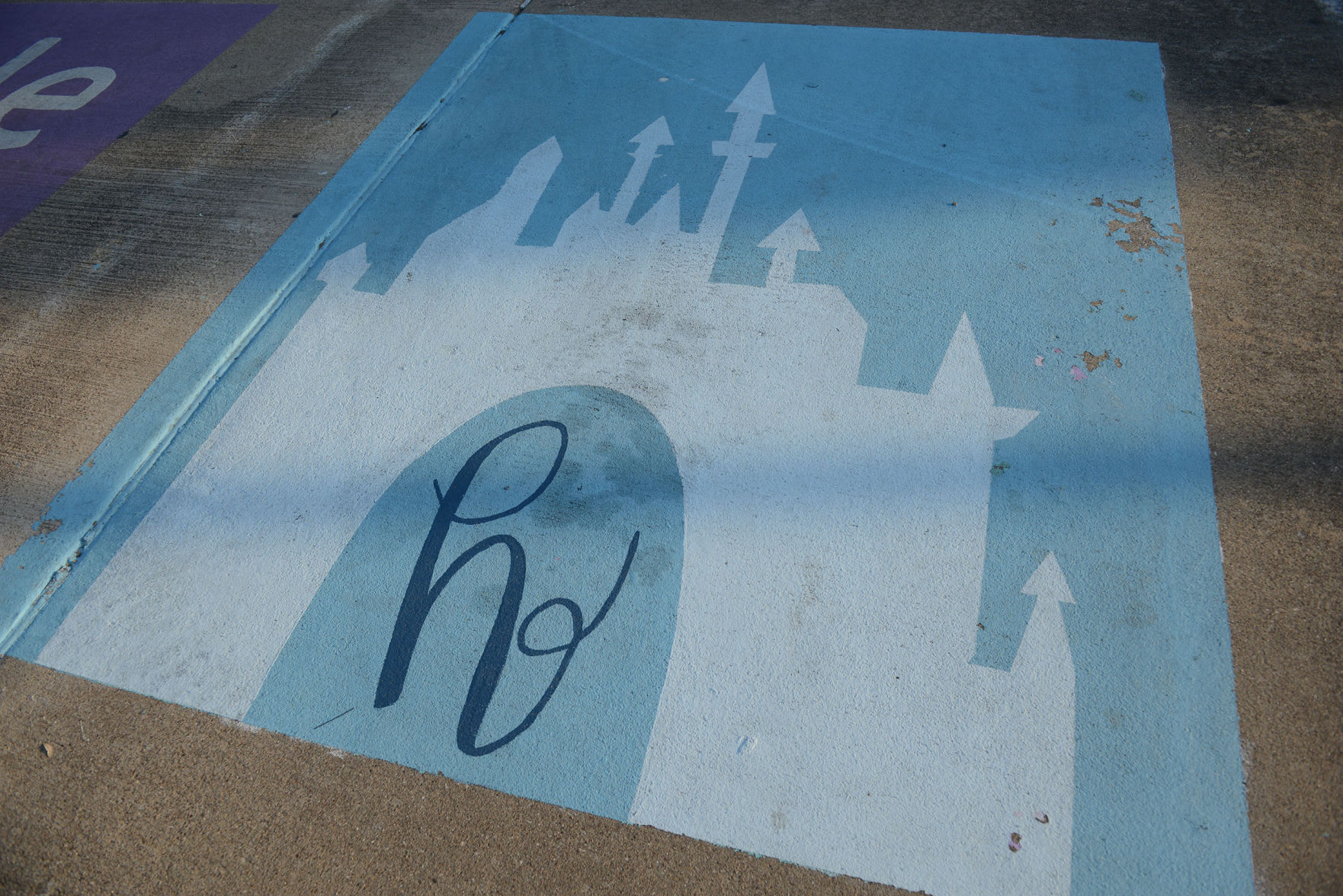 A&M Consolidated HS painted parking spots